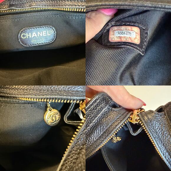 💎✨IT GIRL✨💎 Authentic CHANEL Caviar Shoulder Bag Black Gold Hardware - Picture 10 of 11